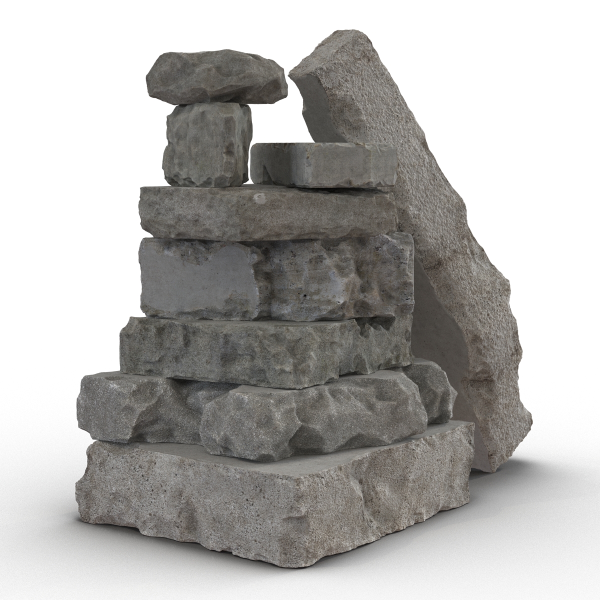 Concrete Chunks Set 3D model