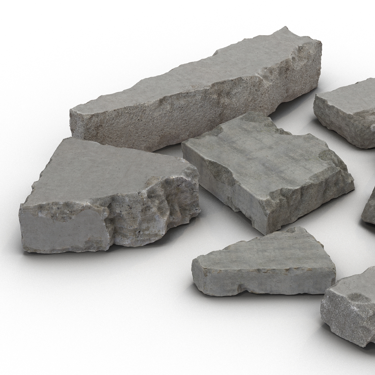 Concrete Chunks Set 3D model