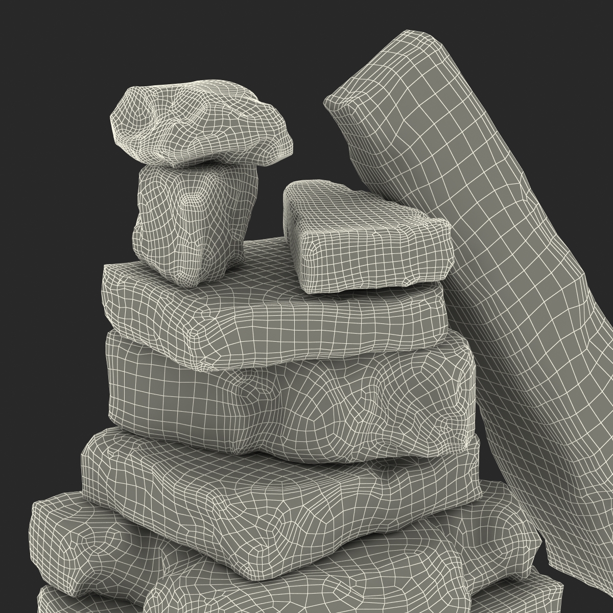 Concrete Chunks Set 3D model