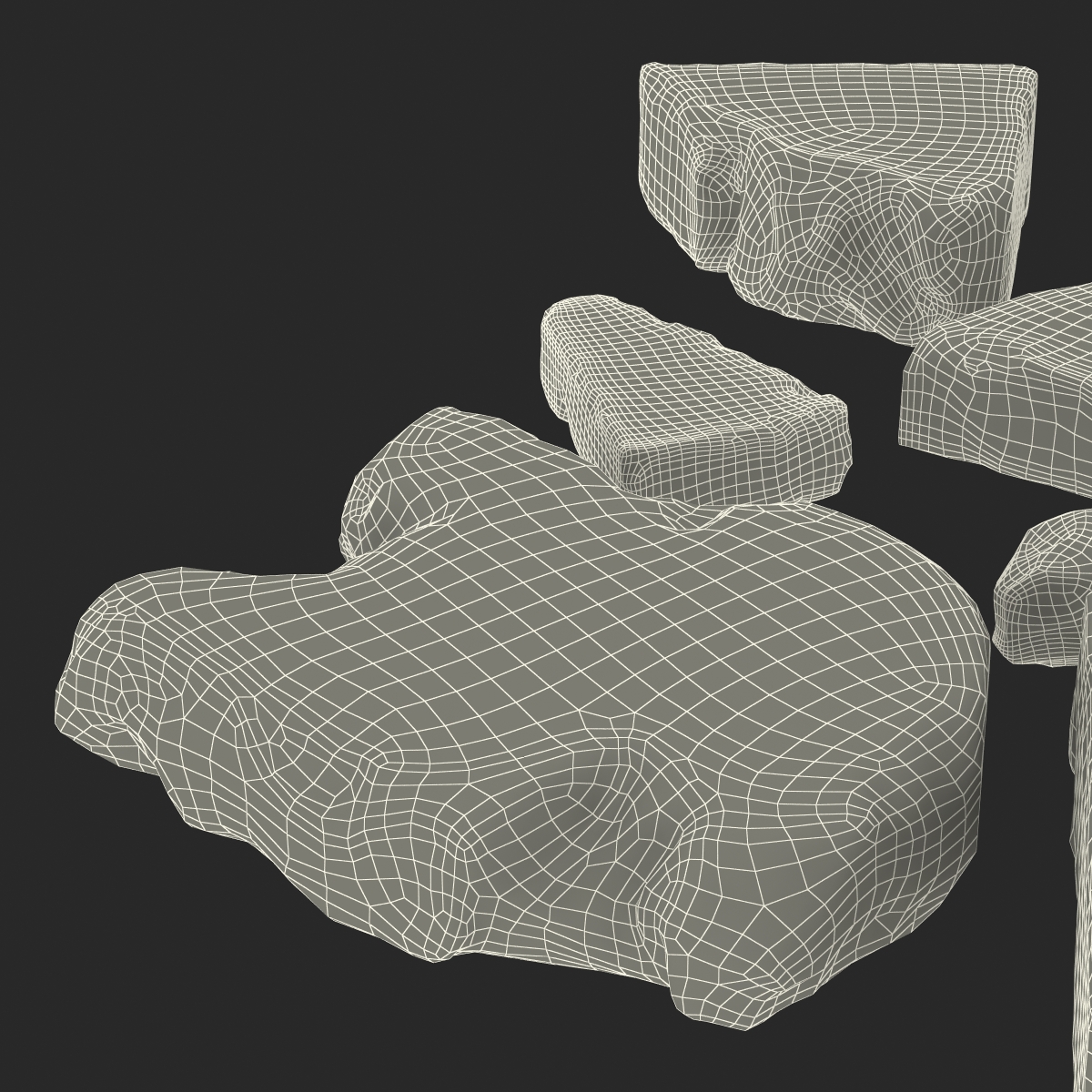 Concrete Chunks Set 3D model