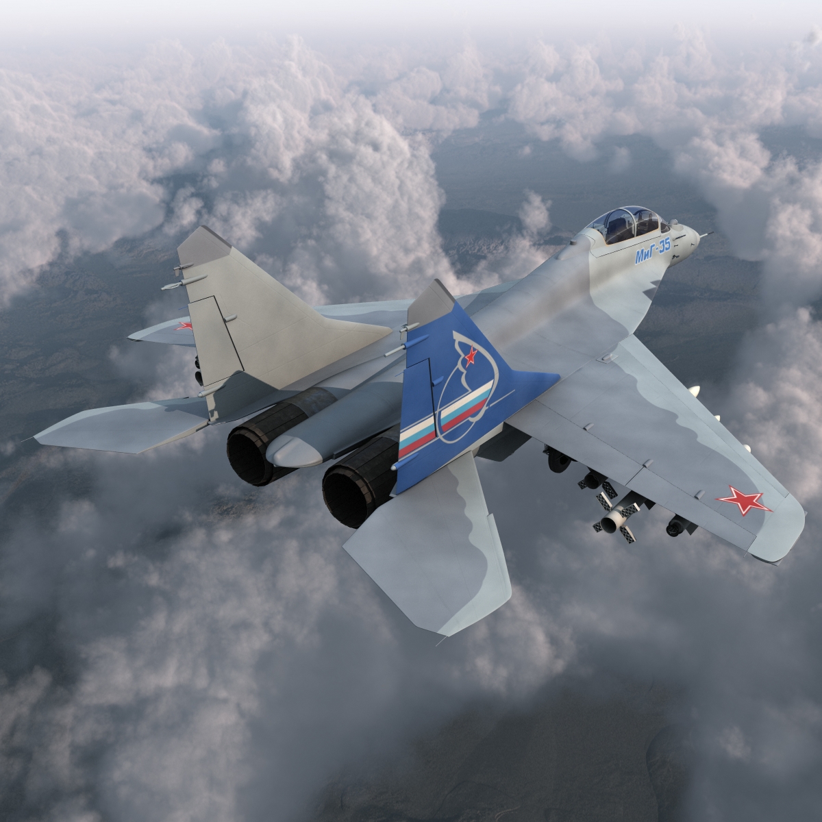 3D Russian Jet Fighter Mikoyan MiG 35 Rigged