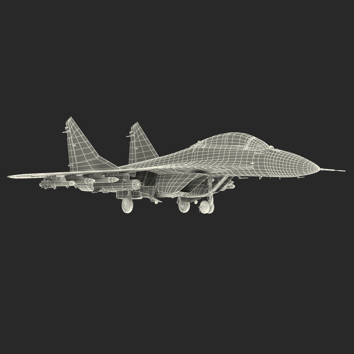 3D Russian Jet Fighter Mikoyan MiG 35 Rigged