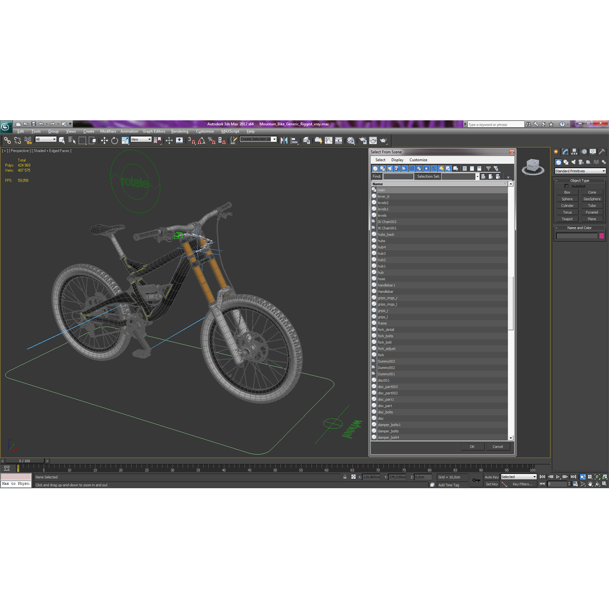 3D Mountain Bike Generic Rigged model