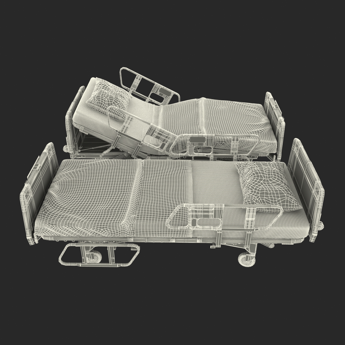 3D Hospital Bed Set