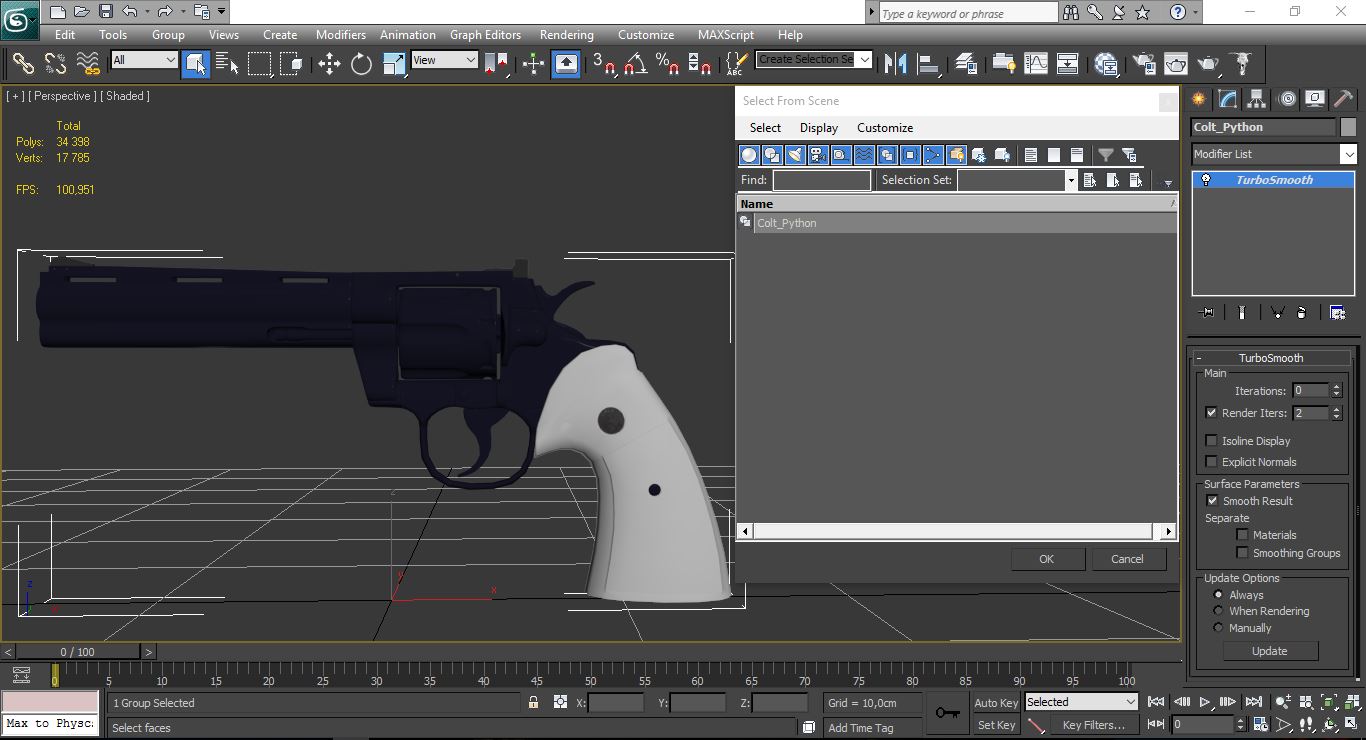 Colt Python Black 3D