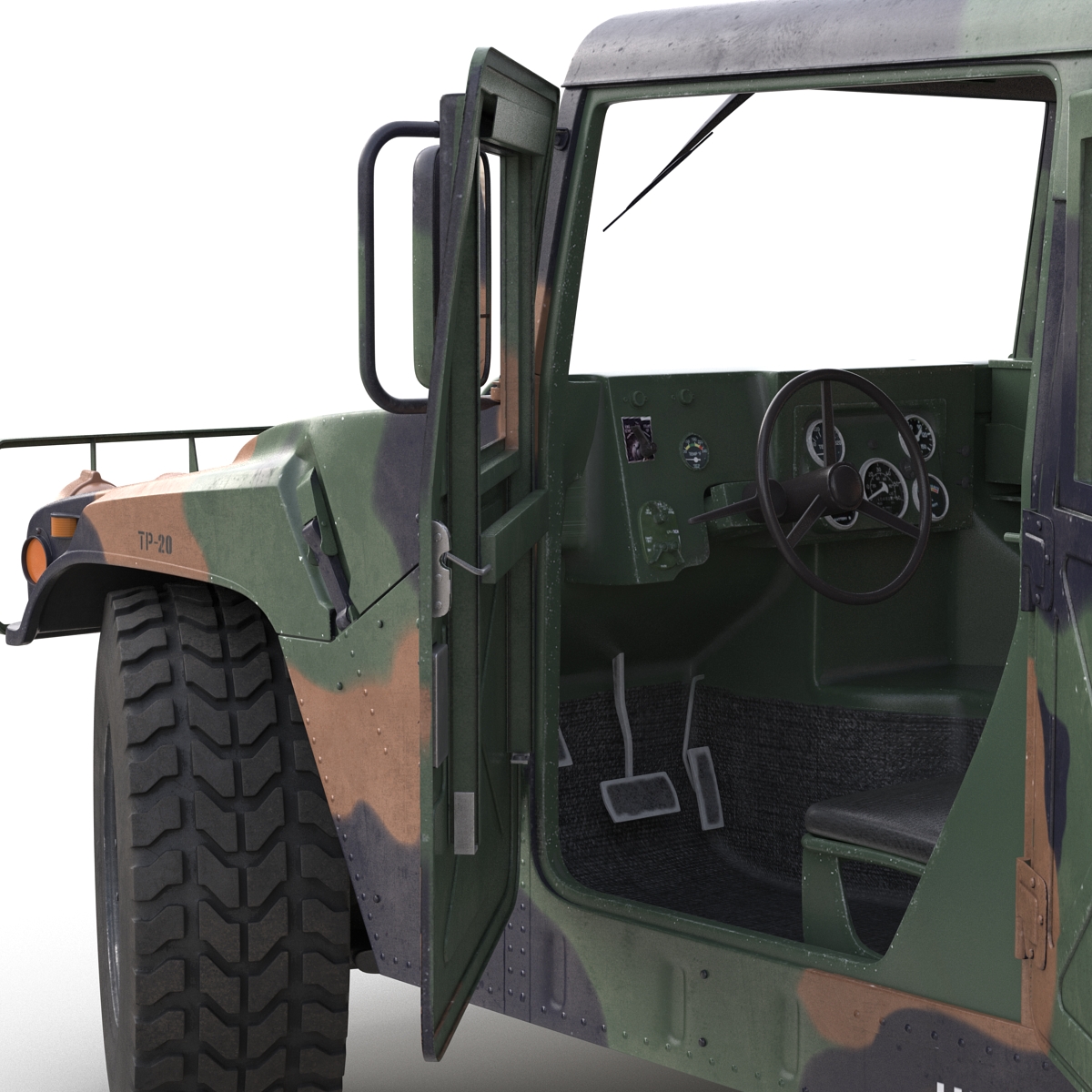 High Mobility Multipurpose Wheeled Vehicle Humvee Camo 3D model