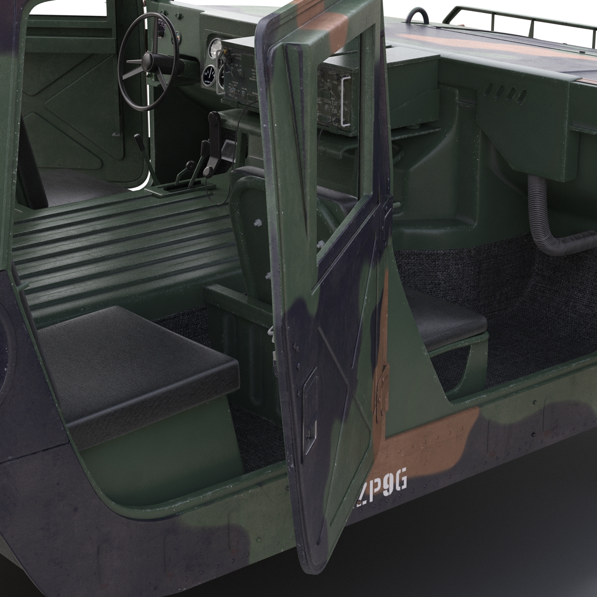 High Mobility Multipurpose Wheeled Vehicle Humvee Camo 3D model