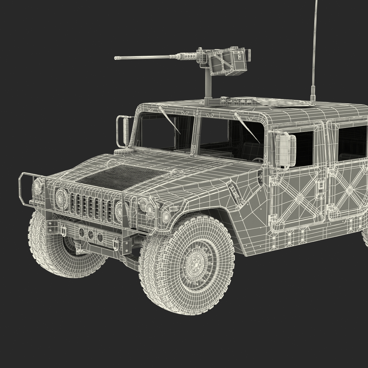 High Mobility Multipurpose Wheeled Vehicle Humvee Camo 3D model