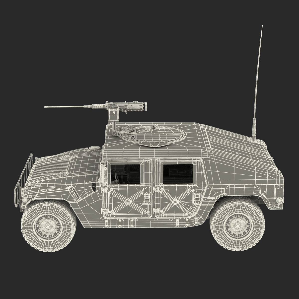 High Mobility Multipurpose Wheeled Vehicle Humvee Camo 3D model