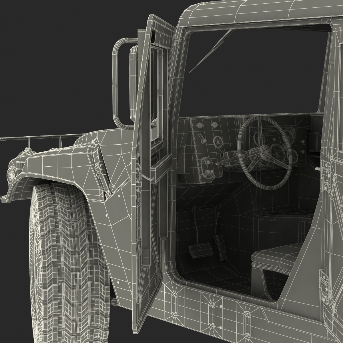 High Mobility Multipurpose Wheeled Vehicle Humvee Camo 3D model