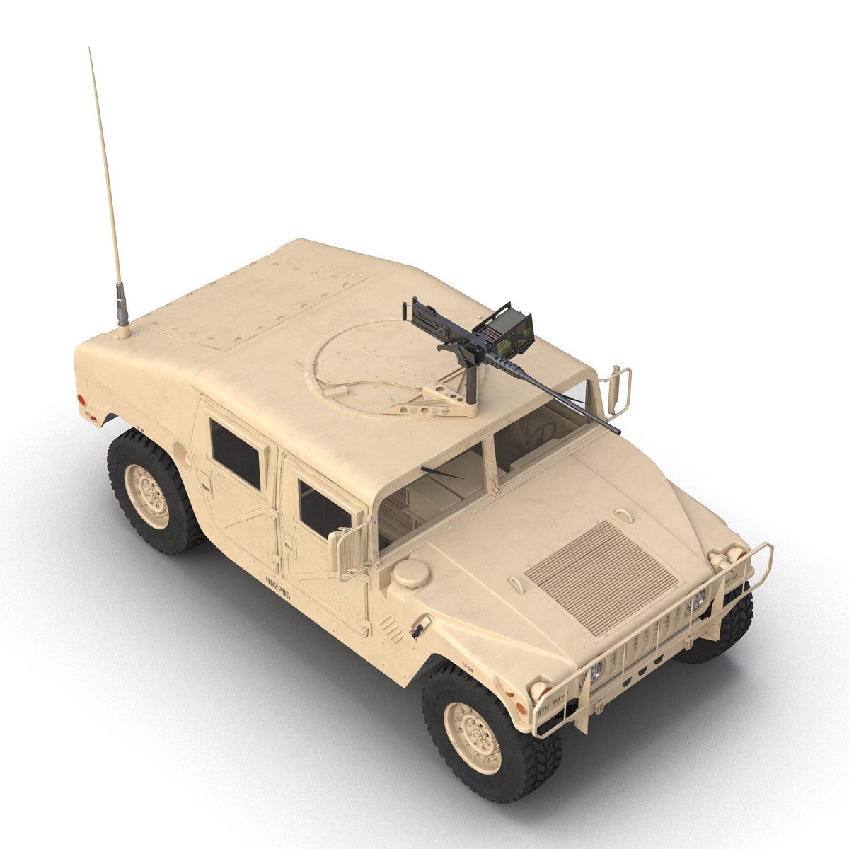 3D High Mobility Multipurpose Wheeled Vehicle Humvee Desert Rigged model