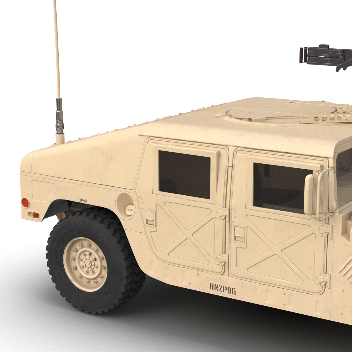 3D High Mobility Multipurpose Wheeled Vehicle Humvee Desert Rigged model