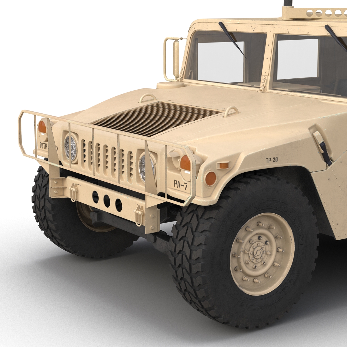 3D High Mobility Multipurpose Wheeled Vehicle Humvee Desert