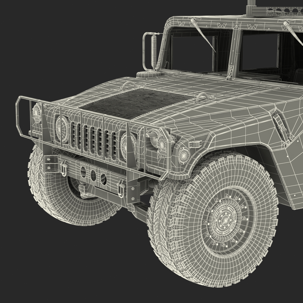 3D High Mobility Multipurpose Wheeled Vehicle Humvee Desert Rigged model