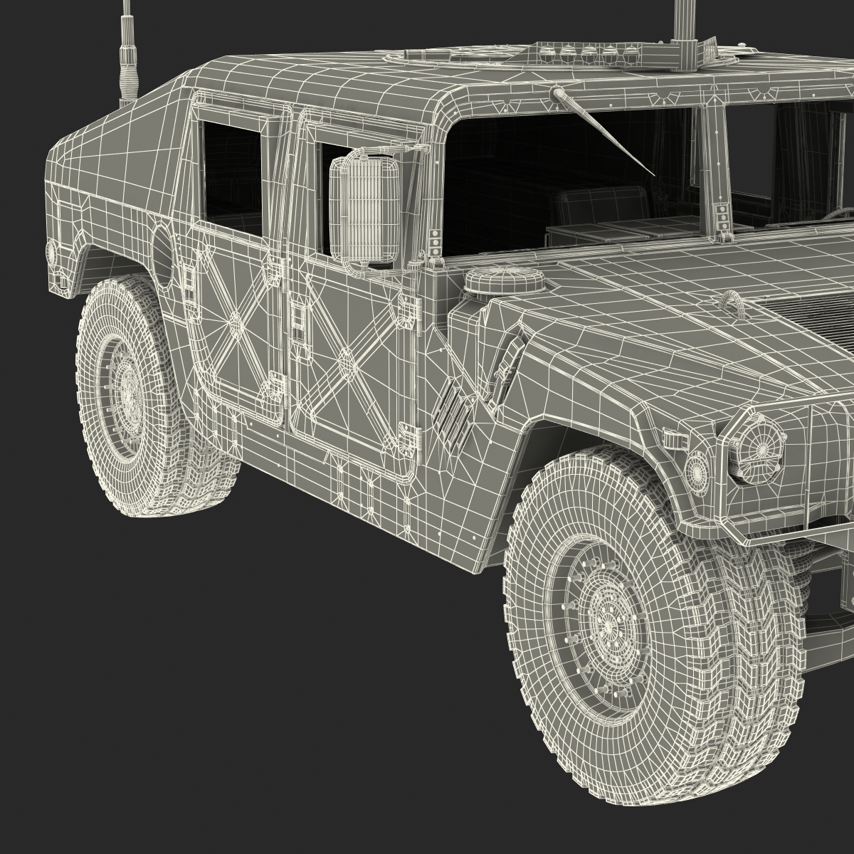 3D High Mobility Multipurpose Wheeled Vehicle Humvee Desert