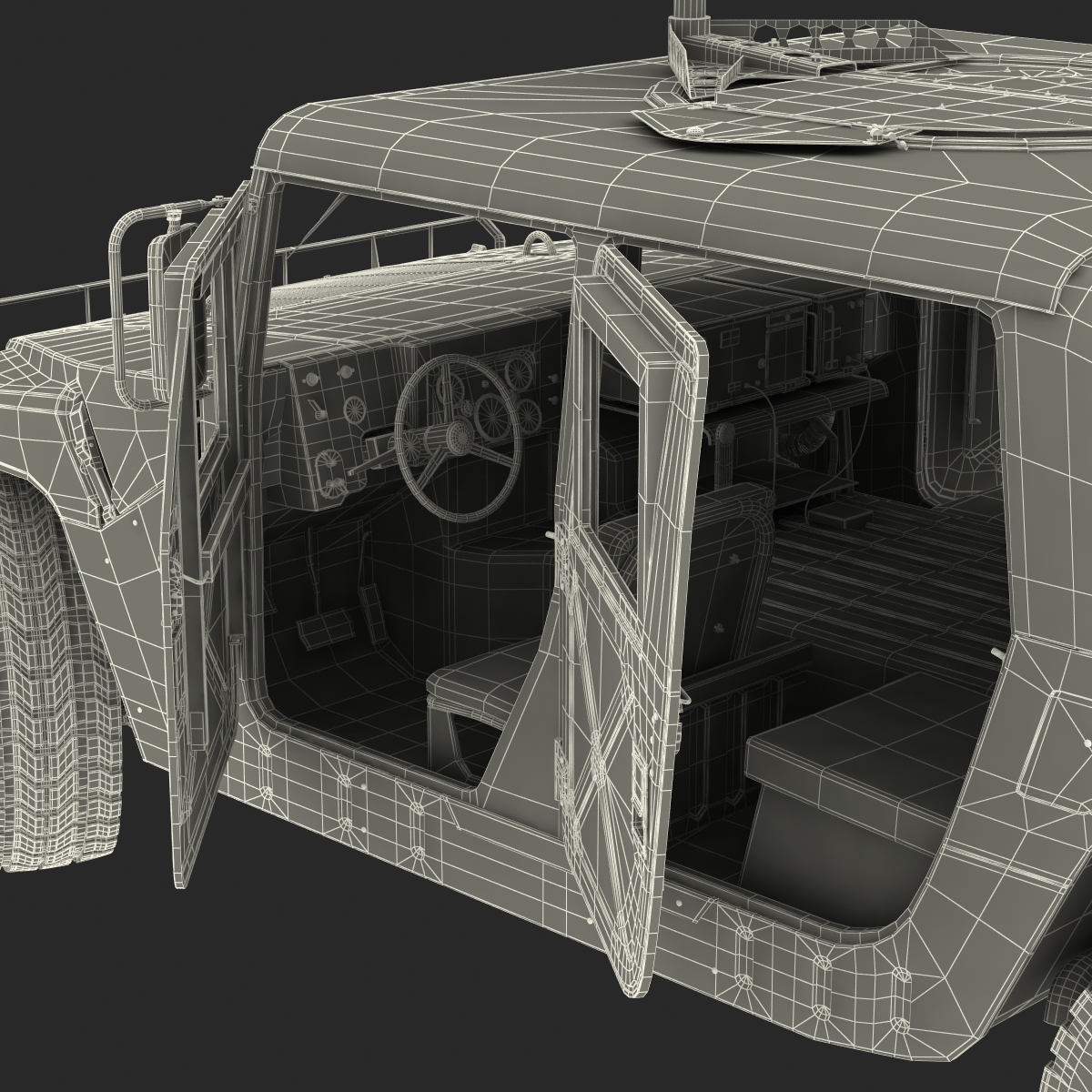 3D High Mobility Multipurpose Wheeled Vehicle Humvee Desert