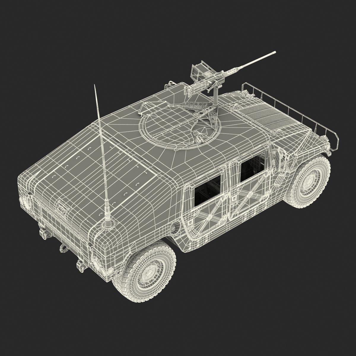 3D High Mobility Multipurpose Wheeled Vehicle Humvee Rigged