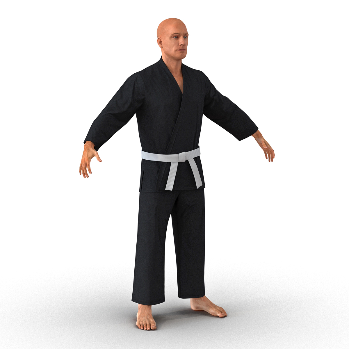 3D model Karate Fighter Black Suit