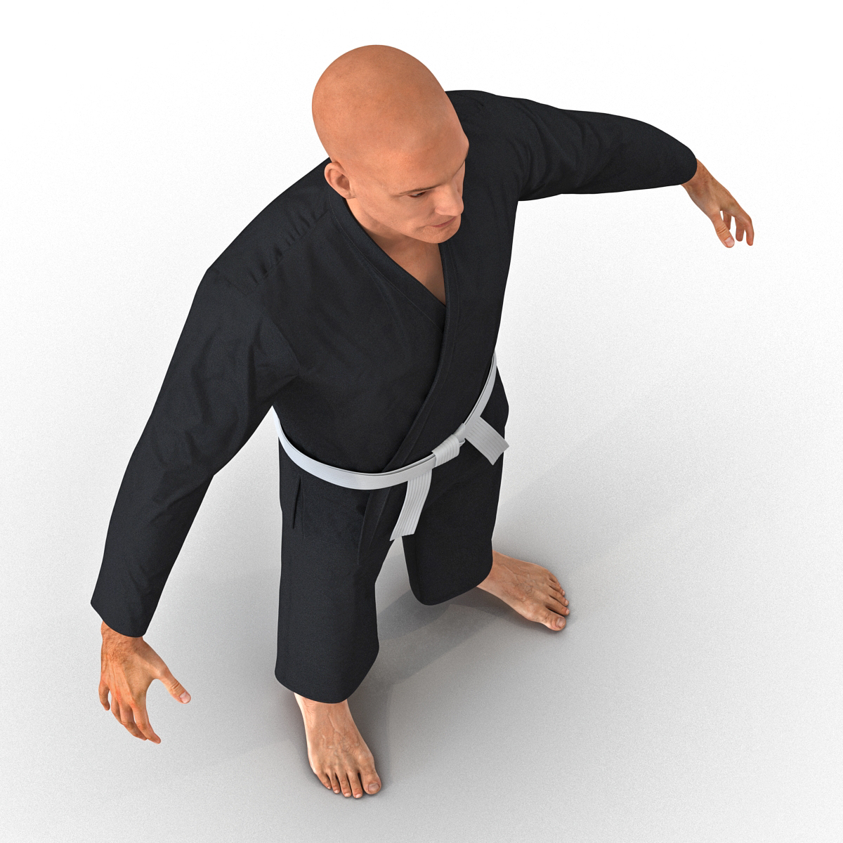 3D model Karate Fighter Black Suit