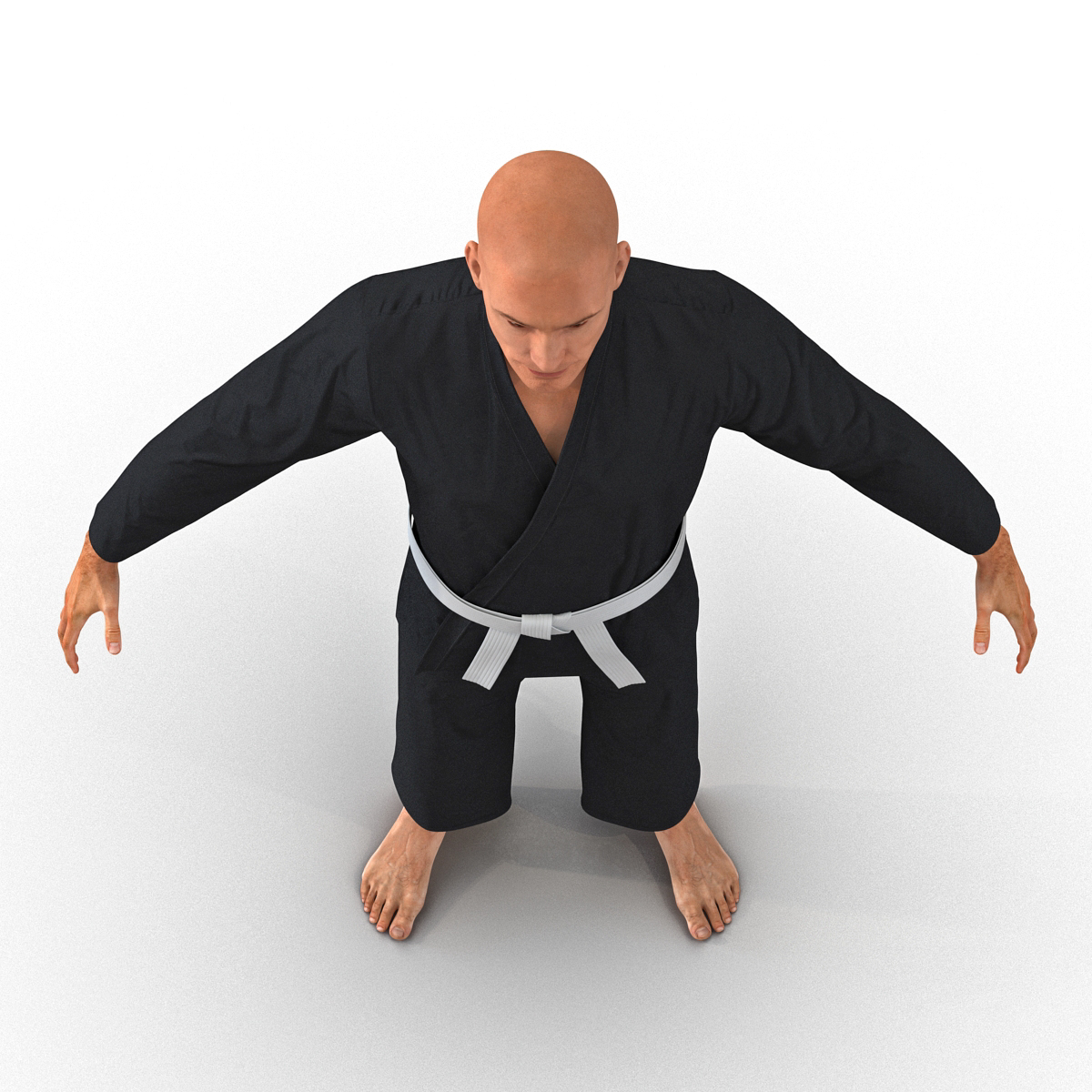 3D model Karate Fighter Black Suit