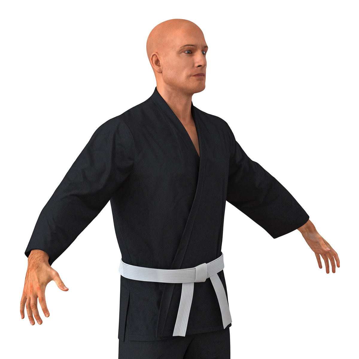 3D model Karate Fighter Black Suit