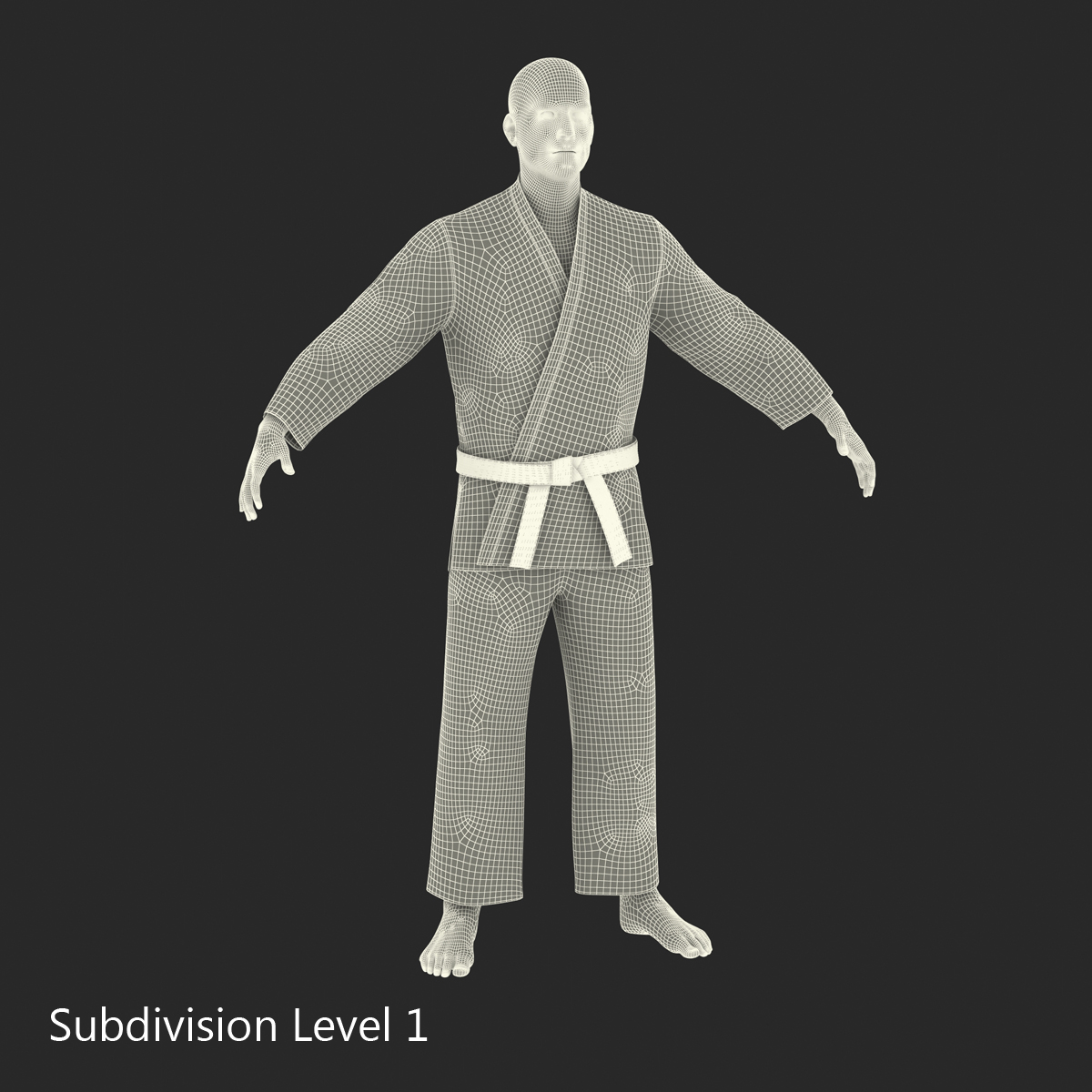 3D model Karate Fighter Black Suit