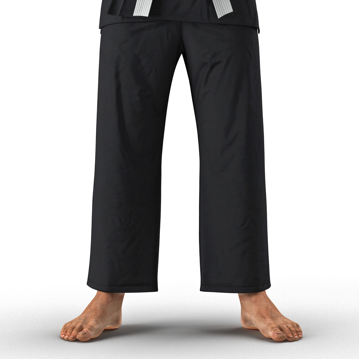 Karate Fighter Black Suit with Fur 3D model