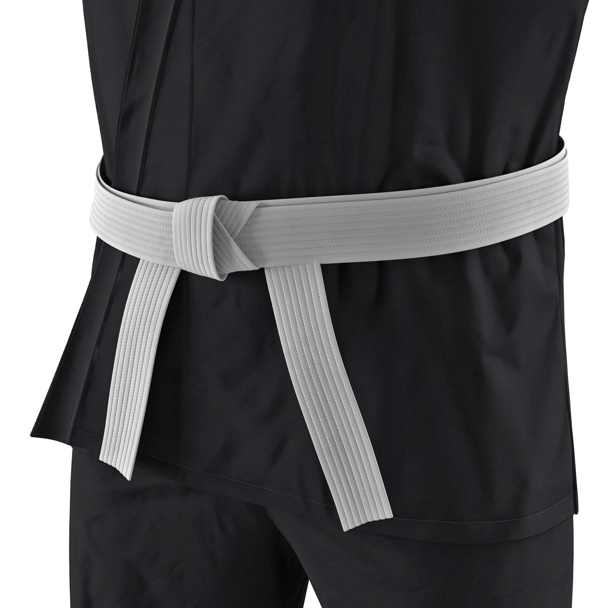 Karate Fighter Black Suit with Fur 3D model