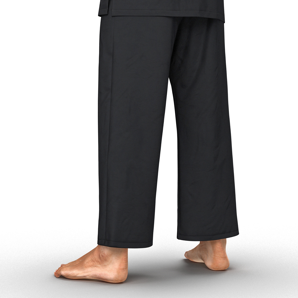 Karate Fighter Black Suit with Fur 3D model