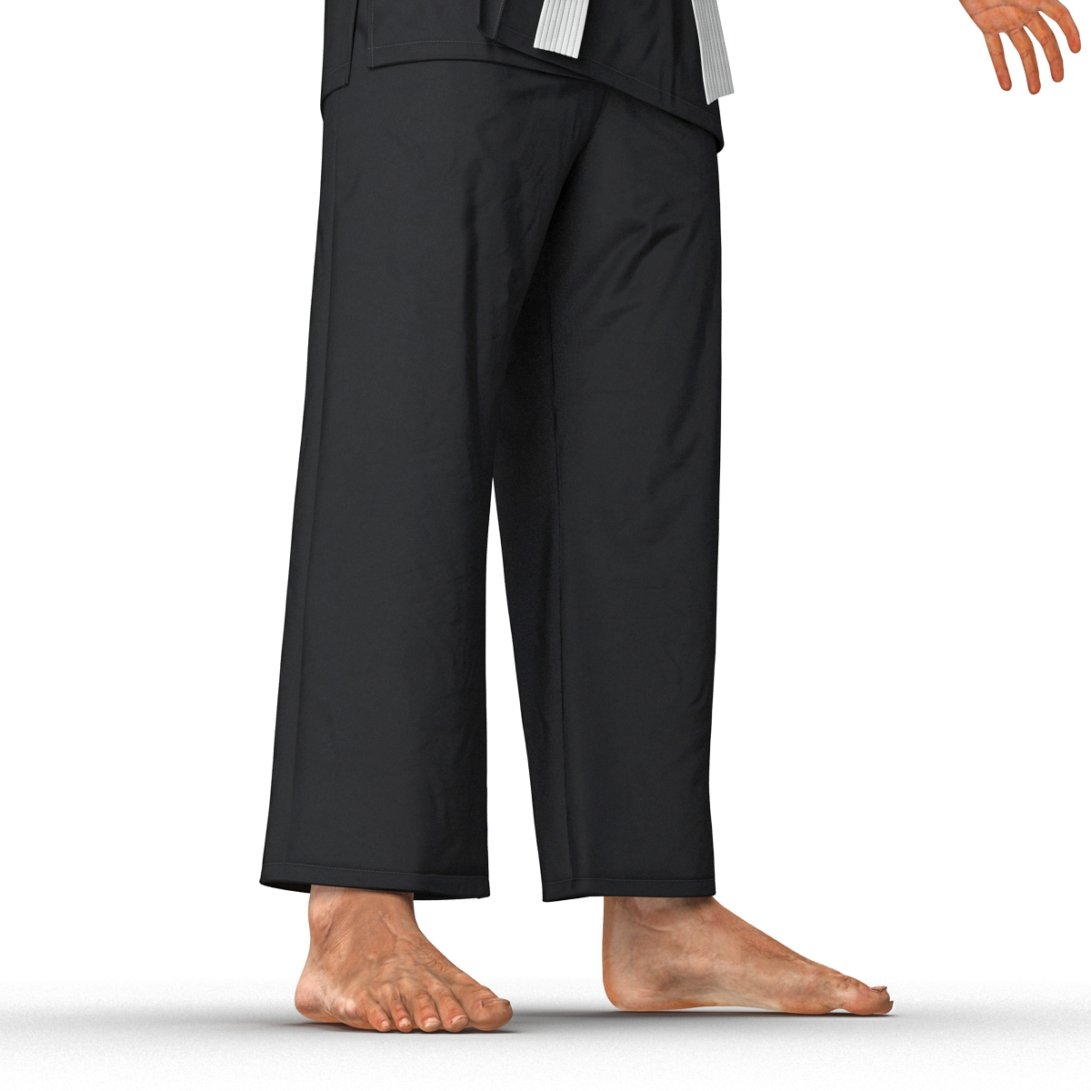 Karate Fighter Black Suit with Fur 3D model