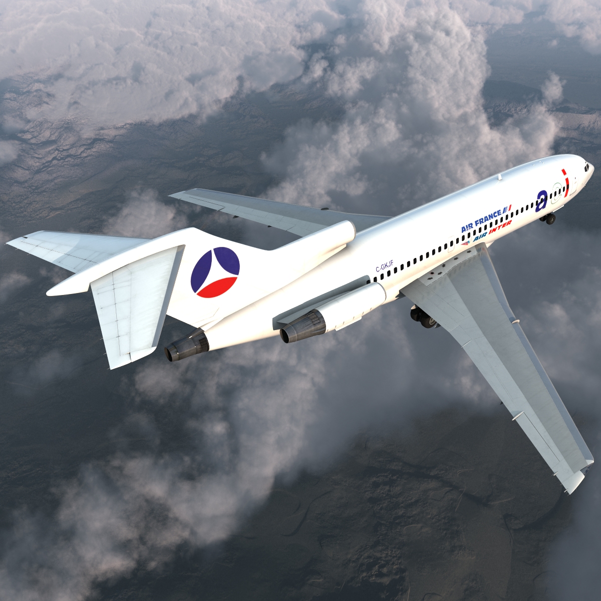 3D model Boeing 727 100 Air France