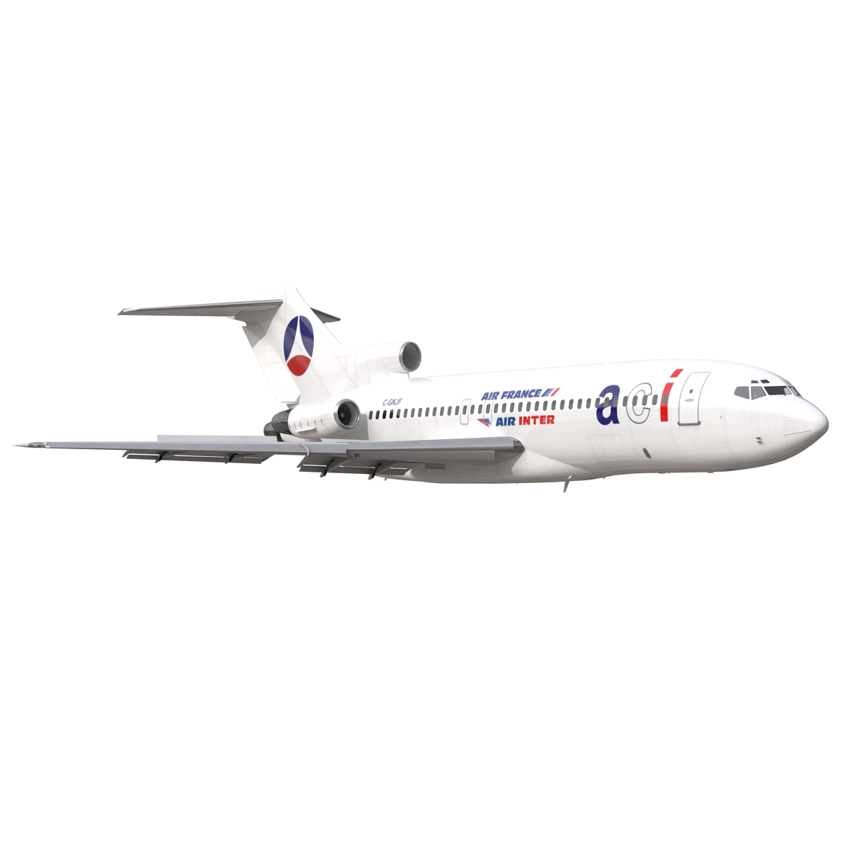 3D model Boeing 727 100 Air France