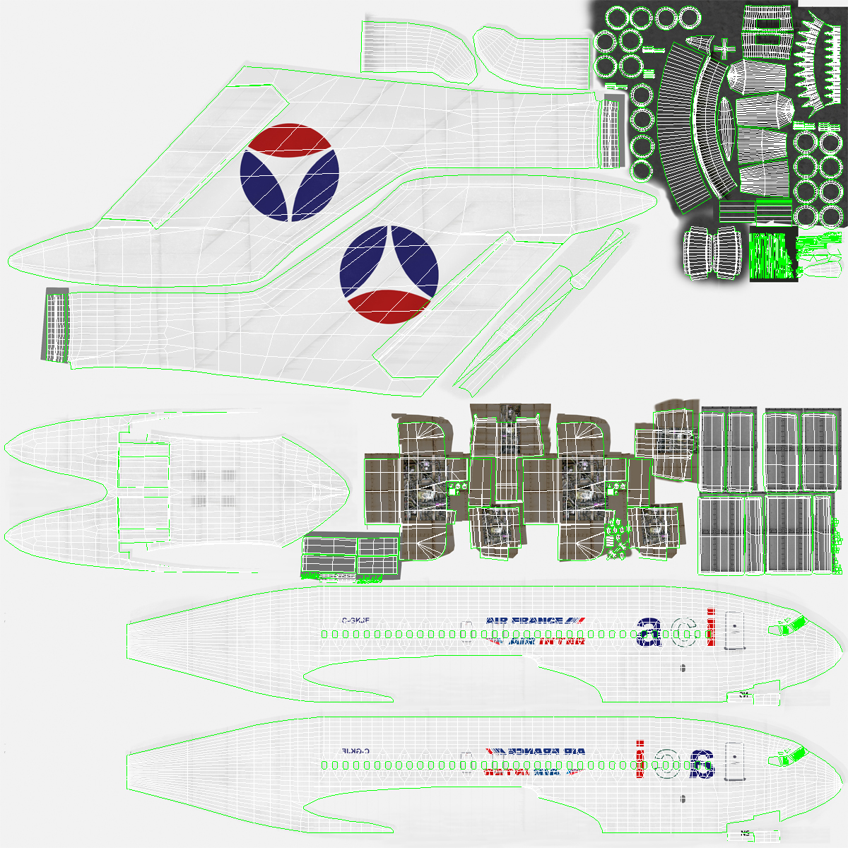 3D model Boeing 727 100 Air France