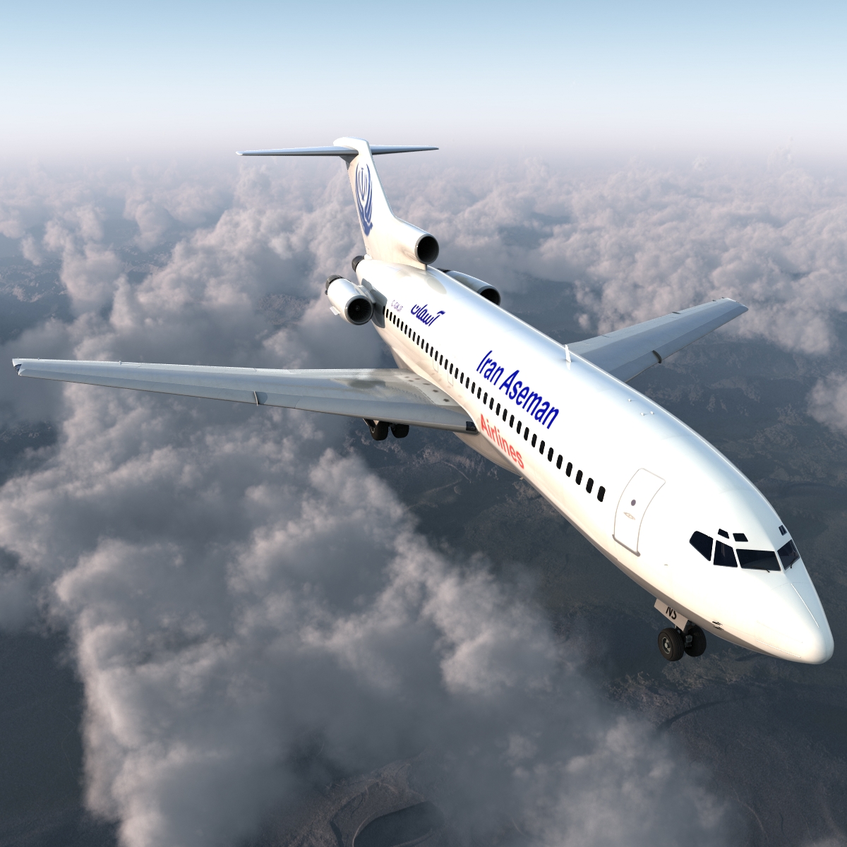 3D Boeing 727 100 Iran Aseman