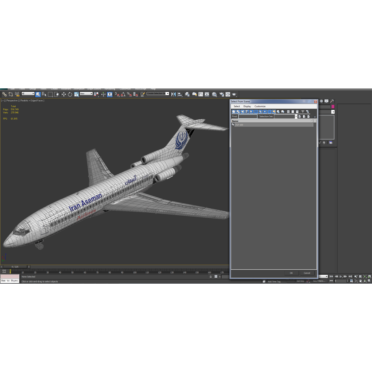 3D Boeing 727 100 Iran Aseman