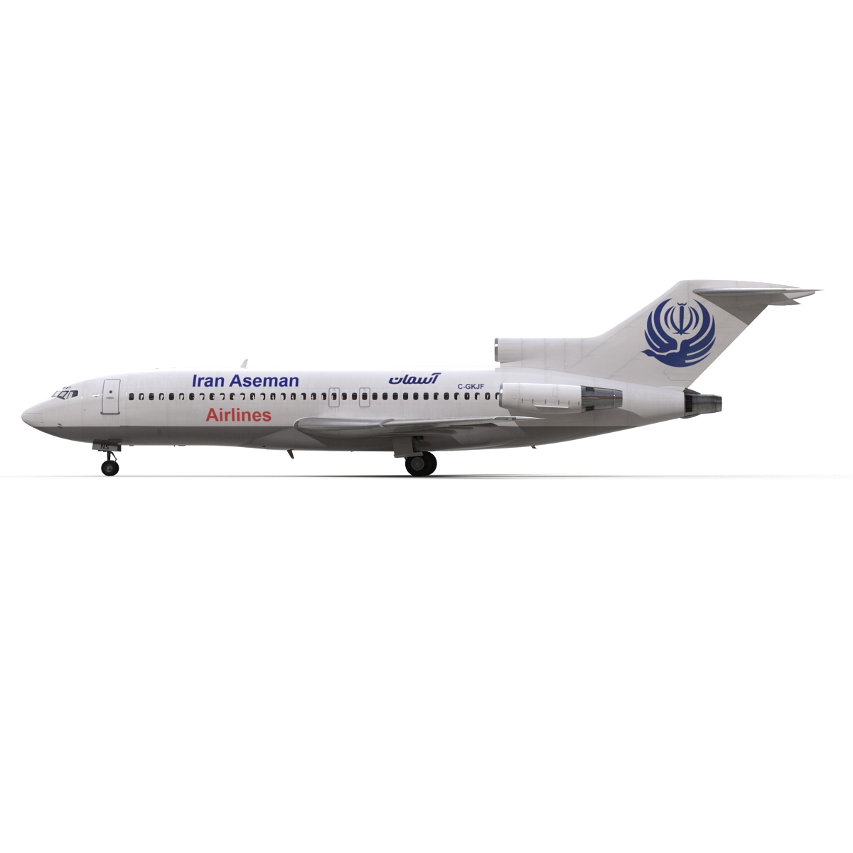 3D Boeing 727 100 Iran Aseman Rigged model