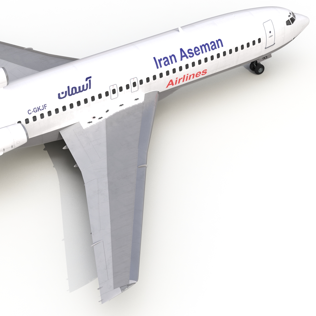 3D Boeing 727 100 Iran Aseman Rigged model