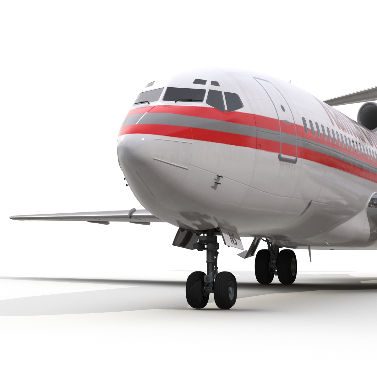 3D Boeing 727 100 Kalitta Air Rigged model