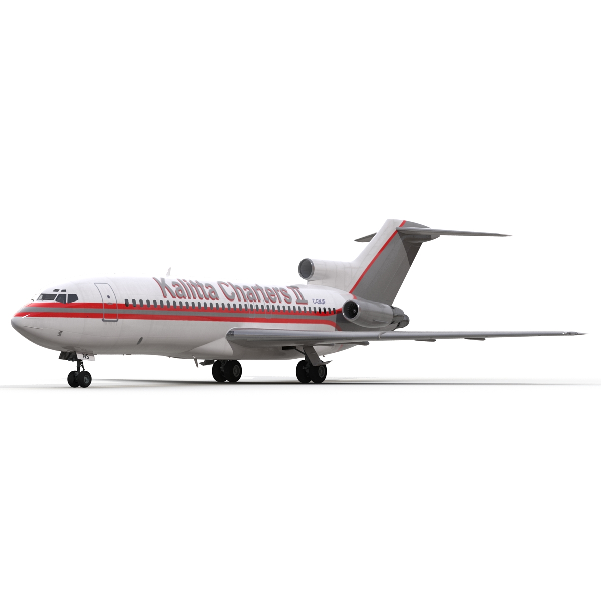 3D Boeing 727 100 Kalitta Air Rigged model