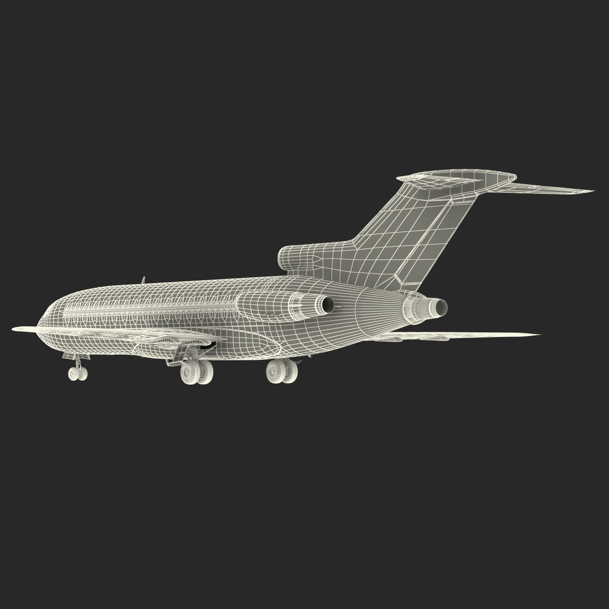 Boeing 727 100 Air France Rigged 3D