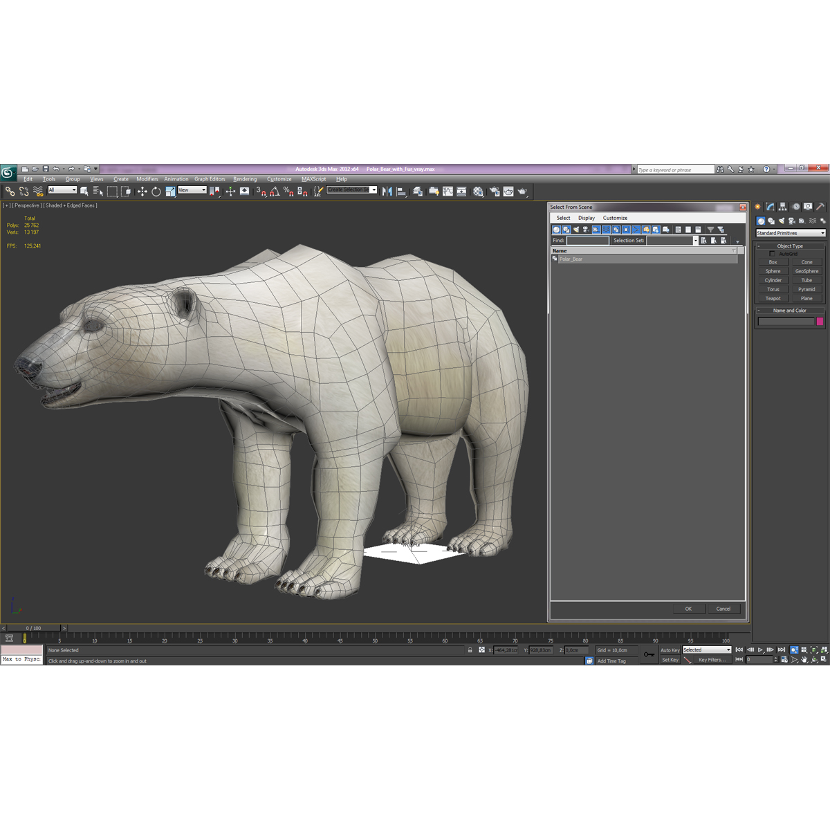 Polar Bear with Fur 3D model