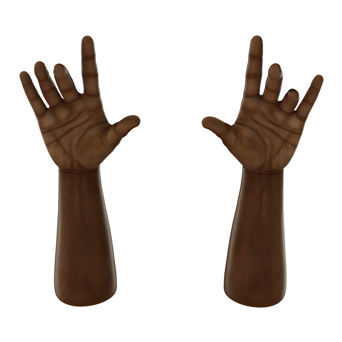 African Man Hands Pose 3 3D model