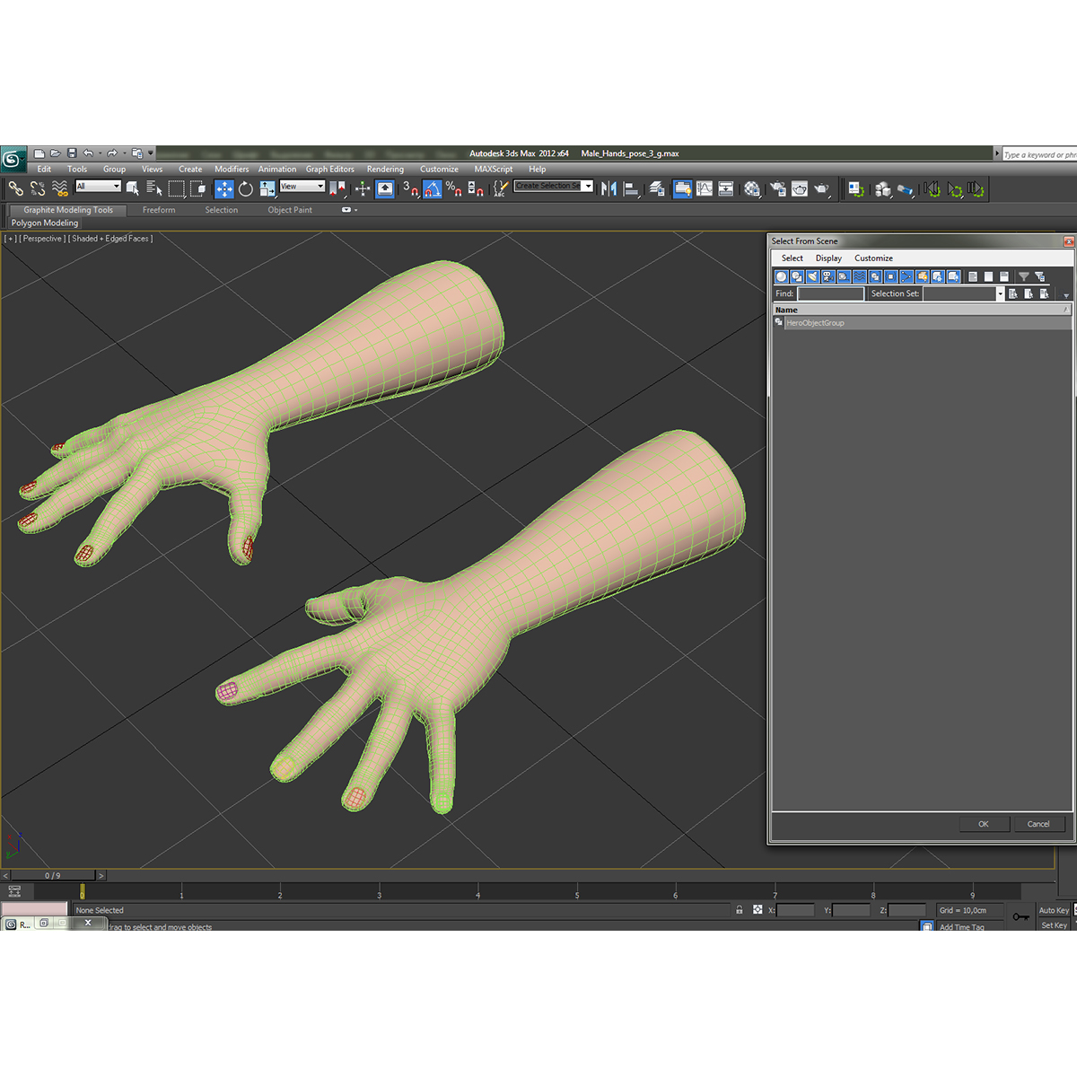 African Man Hands Pose 4 3D model