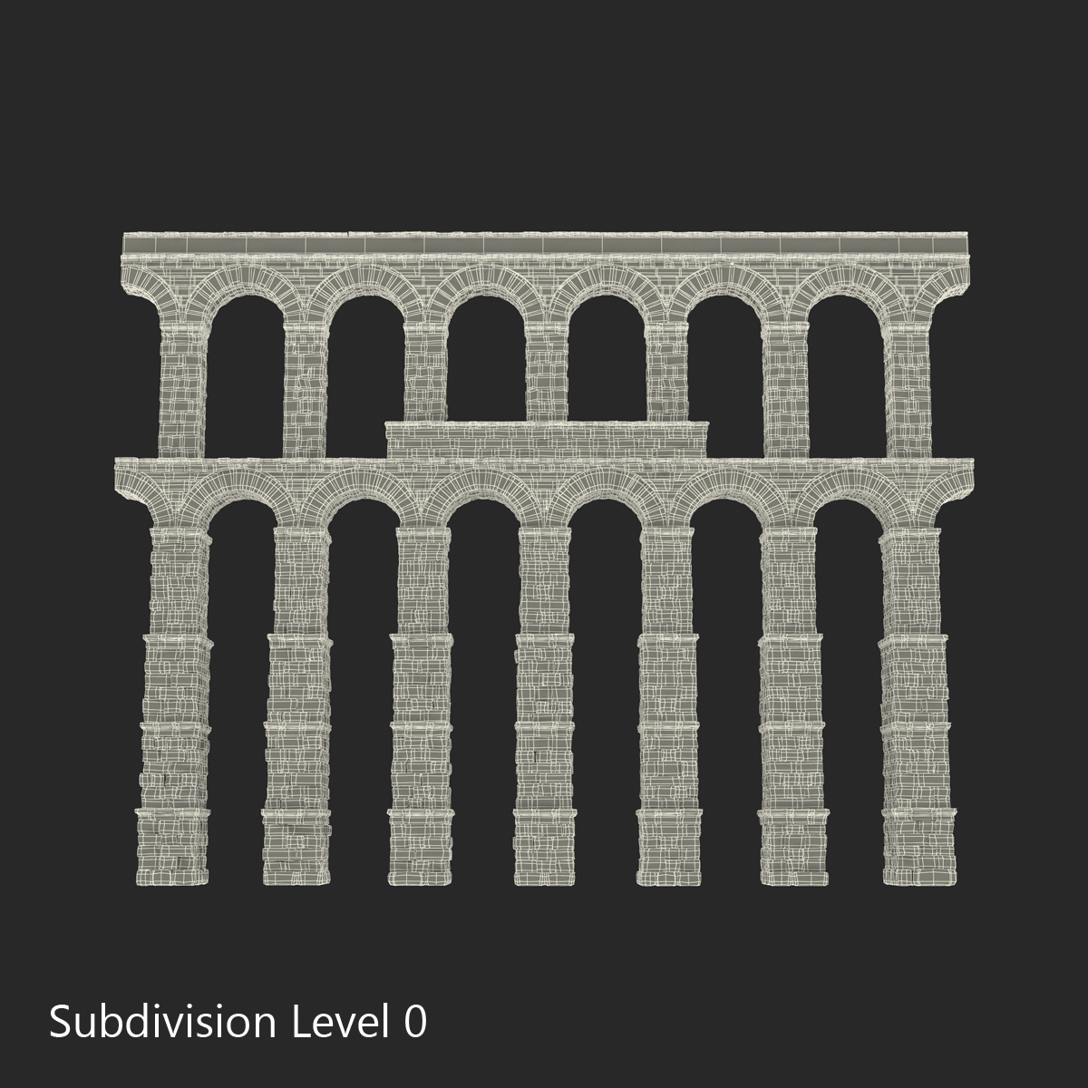 3D Aqueduct Section Greco Roman model