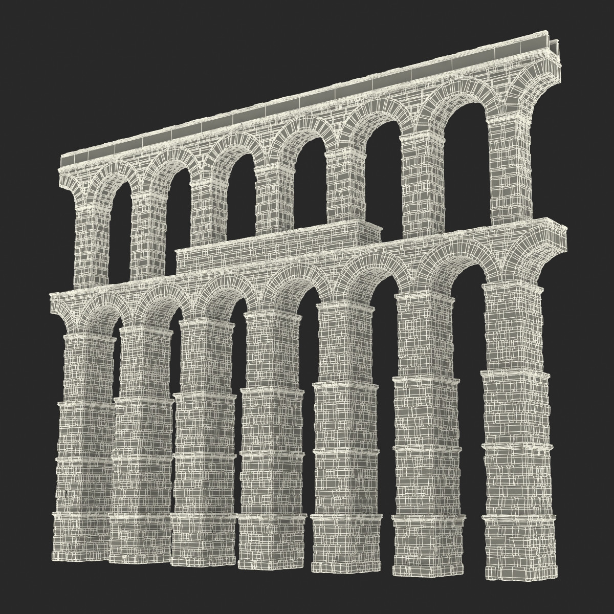 3D Aqueduct Section Greco Roman model