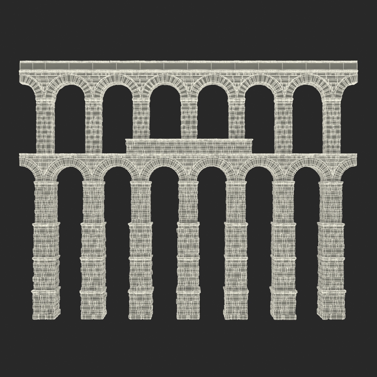 3D Aqueduct Section Greco Roman model