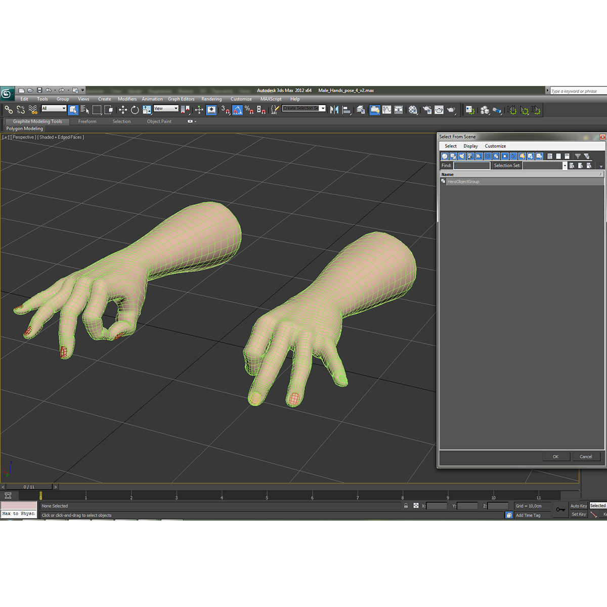 3D Man Hands Pose 5