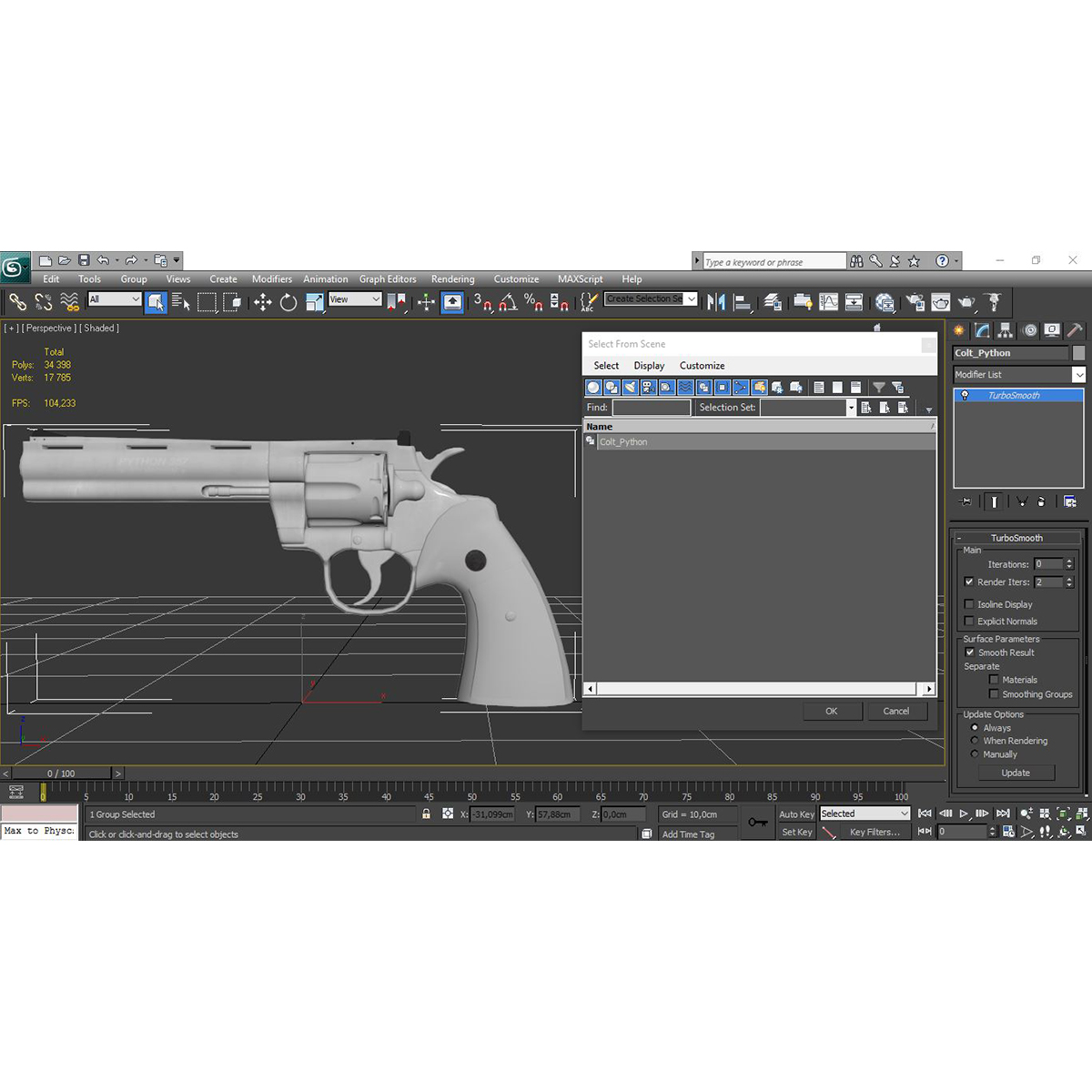 Colt Python Black 3D