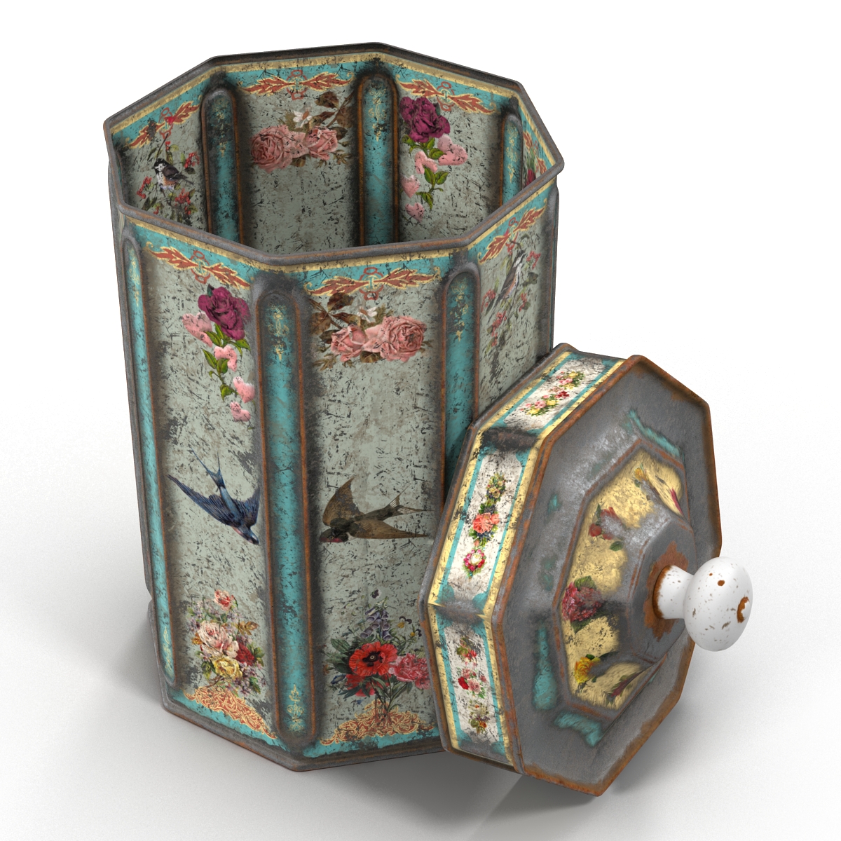 3D Vintage Tea and Coffee Tin 3 model