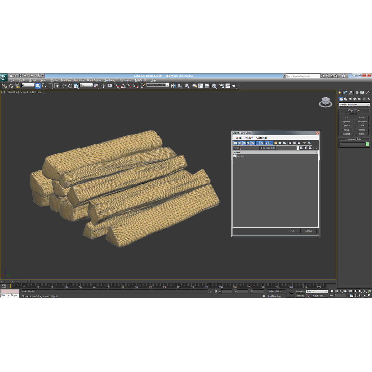 3D model Split Wood Logs